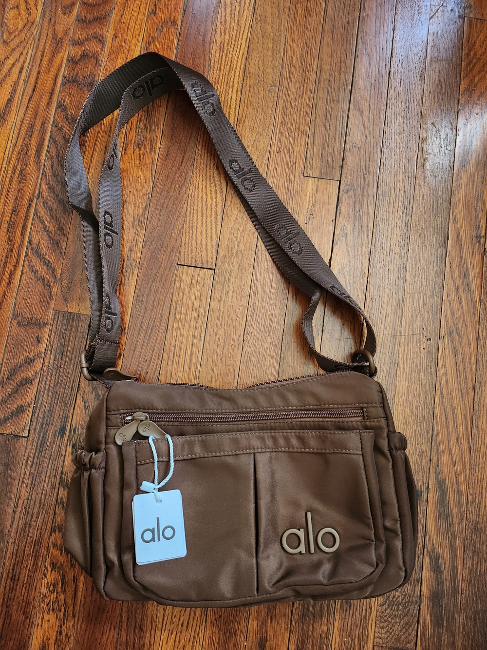 AL0 Y0ga Small Brown Crossbody Shoulder Bag